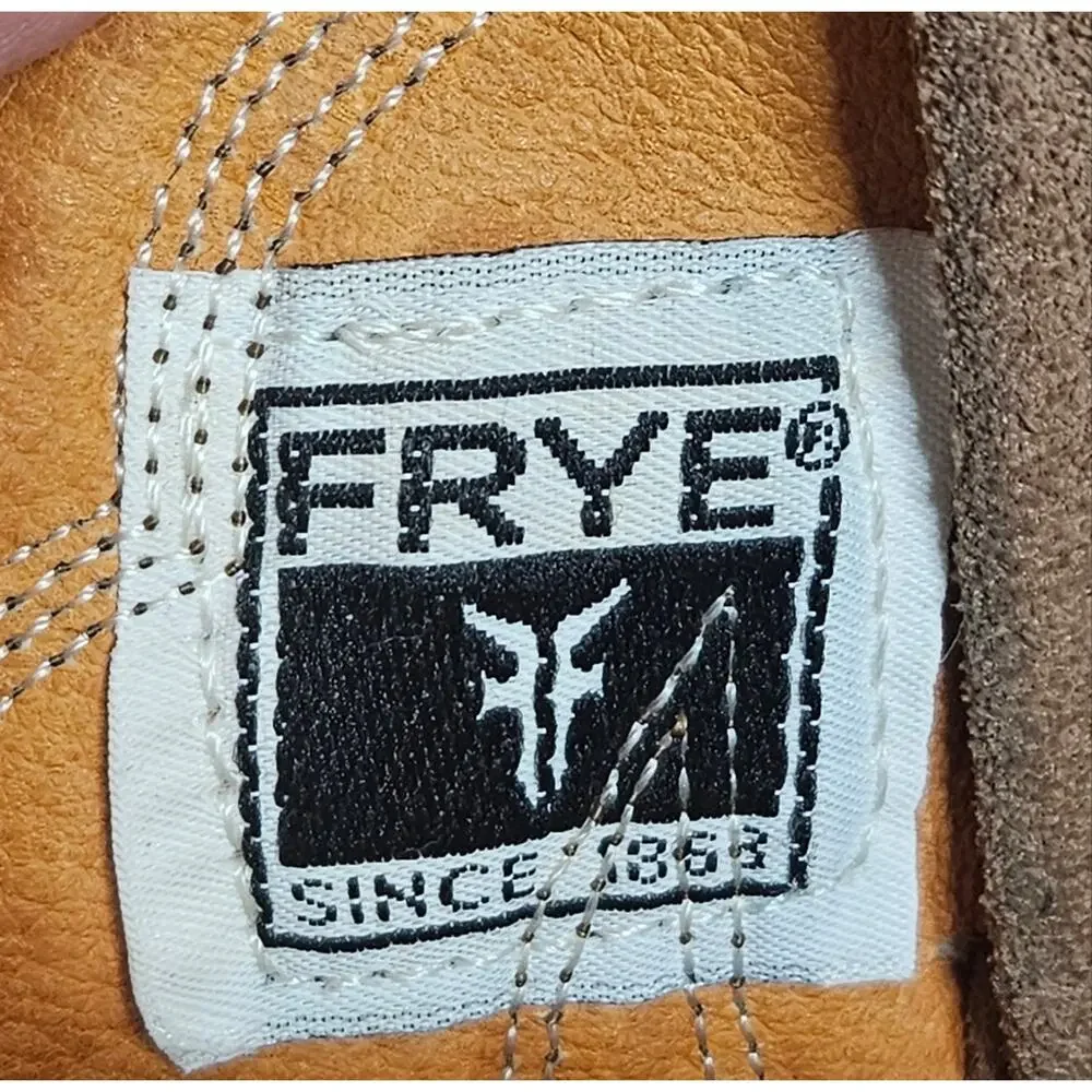VTG Frye Tan Suede Leather Made in USA Boots, Style 3845, size 7.5 D